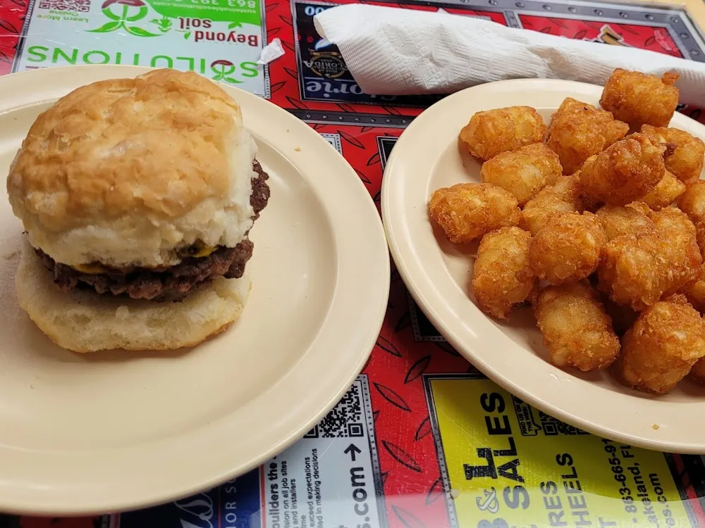 Bob Burger on a Bun w Tots