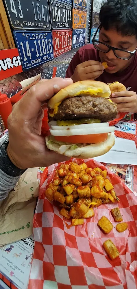 Cheese Burger with Breakfast Fries