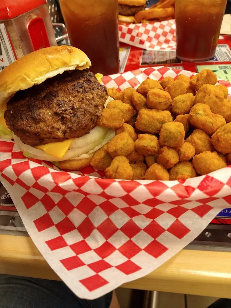 Cheeseburger and Fried Okra
